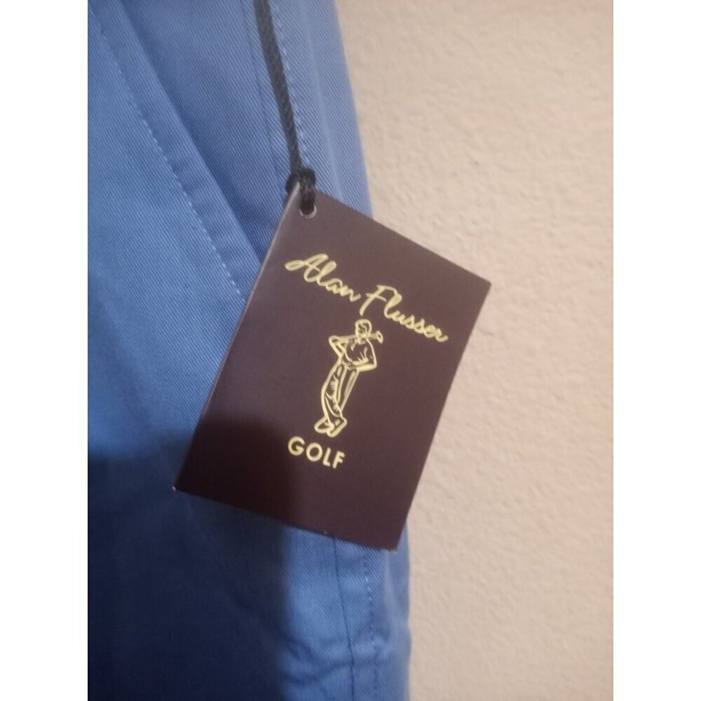 New Alan Flusser Golf Mens Blue Golf Flat Front Pants Size: 40 x 32 NWT - Picture 3 of 9